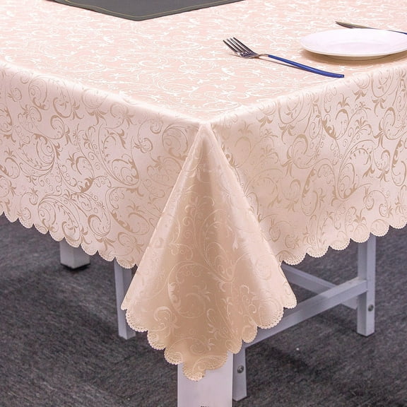 XmhyTop 70.9"x51.2" Waterproof Vinyl Tablecloth, Heavy Duty Wipeable Washable Rectangle Cover, Ideal for Kitchen Dining Room & Daily Use, Pink C