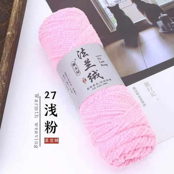 XmhyTop 75G Velvet Yarn Crocheting Fuzzy Yarn, Premier Plush Parfait Chunky Blanket, Velvet Fluffy Chenille Blanket Yarn,Crochet Knitting Soft Thick Plush Lustrous，Light Pink