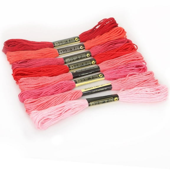 XmhyTop 8 Skeins Embroidery Floss Red Color, Friendship Bracelet String Cross Stitch Embroidery Thread Floss Bracelet Making Yarn, Craft FlossRed series