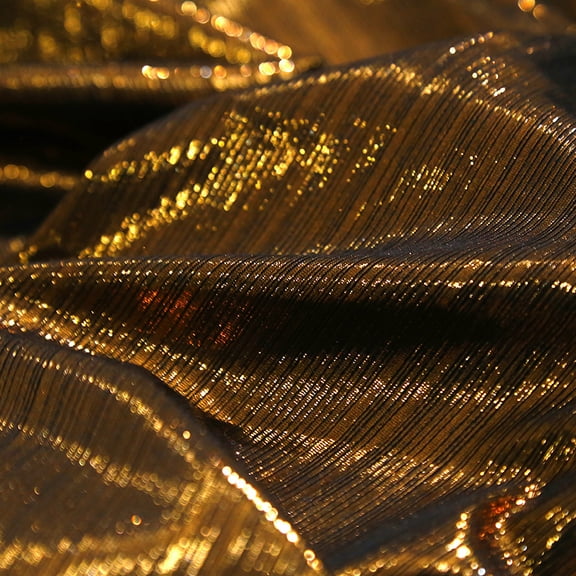 XmhyTop-A 1 Yard Metallic Luster Rib Knit Fabric Soft Shiny Stretch Fabric for Dancing Dress, Wedding DIY, Costume,Black Orange