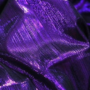 XmhyTop-A 1 Yard Metallic Luster Rib Knit Fabric Soft Shiny Stretch Fabric for Dancing Dress, Wedding DIY, Costume,Black Purple