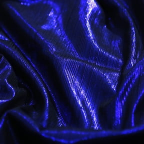 XmhyTop-A 1 Yard Metallic Luster Rib Knit Fabric Soft Shiny Stretch Fabric for Dancing Dress, Wedding DIY, Costume,Dark Blue