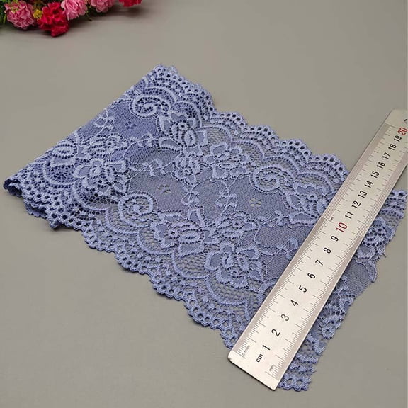 XmhyTop-A 1 Yard Polyester Embroidery Lace Fabric Garment Fabric, Lace Ribbon for DIY Craft Garment Making Projects,Light Blue