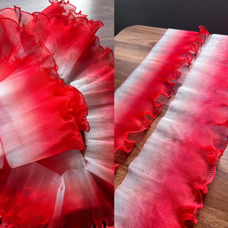 Red Ribbon Ruffle Trim XmhyTop-A 1 Yard Polyester Trim Ruffled Ribbon, Tulle Trim, Pleated ...