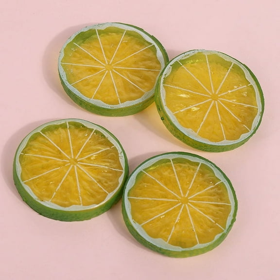 XmhyTop-A 10 Artificial Green Lemon Slices, Realistic Artificial Fruit, Ideal for Home Decoration