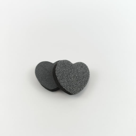 XmhyTop-A 10-Pack Mini Heart Shape Disposable Nail File, 4x2cm Sponge Buffer Block for Nail Care, Portable Manicure Tools Kit,Black