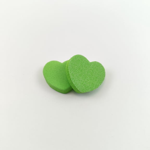 XmhyTop-A 10-Pack Mini Heart Shape Disposable Nail File, 4x2cm Sponge Buffer Block for Nail Care, Portable Manicure Tools Kit,Green