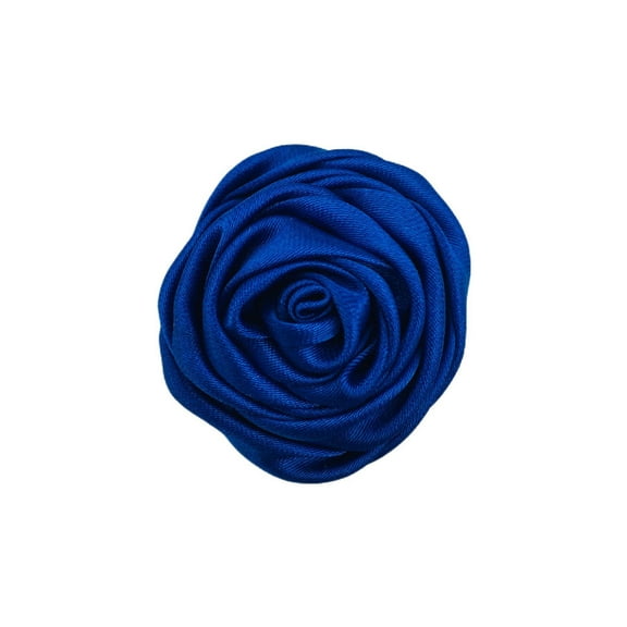 XmhyTop-A 10-Pack Satin Ribbon Roses Mini Fabric Flowers for DIY Crafts, Wedding Decor Sewing Appliques for Gift Wrapping, Garment Embellishment,Blue A
