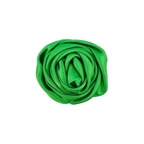 XmhyTop-A 10-Pack Satin Ribbon Roses Mini Fabric Flowers for DIY Crafts, Wedding Decor Sewing Appliques for Gift Wrapping, Garment Embellishment,Green