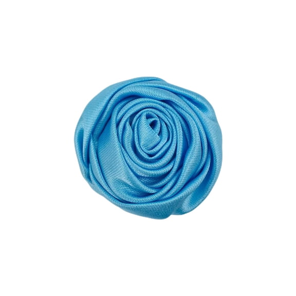 XmhyTop-A 10-Pack Satin Ribbon Roses Mini Fabric Flowers for DIY Crafts, Wedding Decor Sewing Appliques for Gift Wrapping, Garment Embellishment,Light Blue