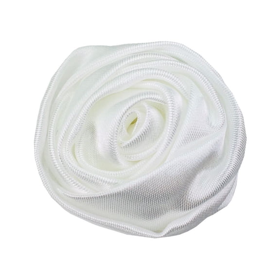 XmhyTop-A 10-Pack Satin Ribbon Roses Mini Fabric Flowers for DIY Crafts, Wedding Decor Sewing Appliques for Gift Wrapping, Garment Embellishment,White