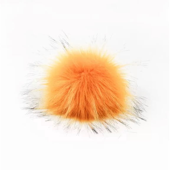 XmhyTop-A 10 Pcs Faux Fur Pompoms 3.9inch/10CM Furry Pom Pom Ball with Elastic Loop Knitting Crafts Hat Charm Accessories-02 Yellow