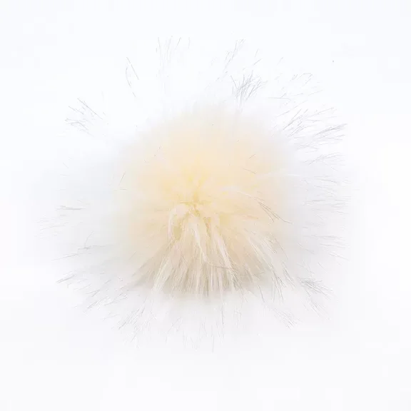 XmhyTop-A 10 Pcs Faux Fur Pompoms 3.9inch/10CM Furry Pom Pom Ball with Elastic Loop Knitting Crafts Hat Charm Accessories-Beige