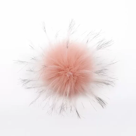 XmhyTop-A 10 Pcs Faux Fur Pompoms 3.9inch/10CM Furry Pom Pom Ball with Elastic Loop Knitting Crafts Hat Charm Accessories-Pink
