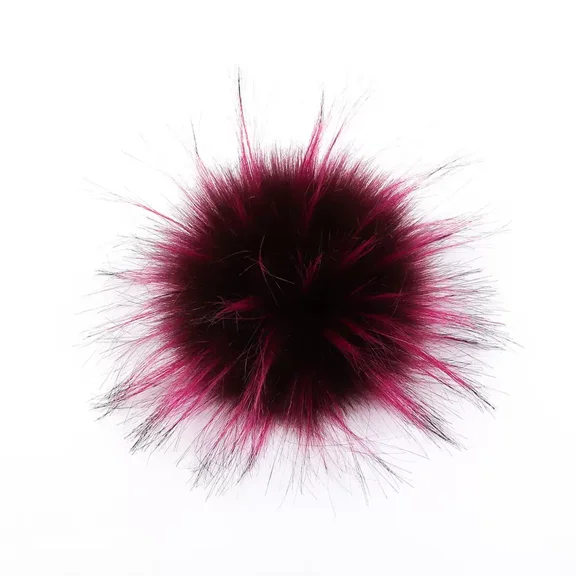 XmhyTop-A 10 Pcs Faux Fur Pompoms 3.9inch/10CM Furry Pom Pom Ball with Elastic Loop Knitting Crafts Hat Charm Accessories-Purple Red