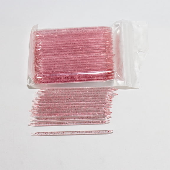 XmhyTop-A 100-Pack 9.1cm Cuticle Pusher Sticks, Double Sided Disposable Nail Sticks for Manicure Pedicure,Pink