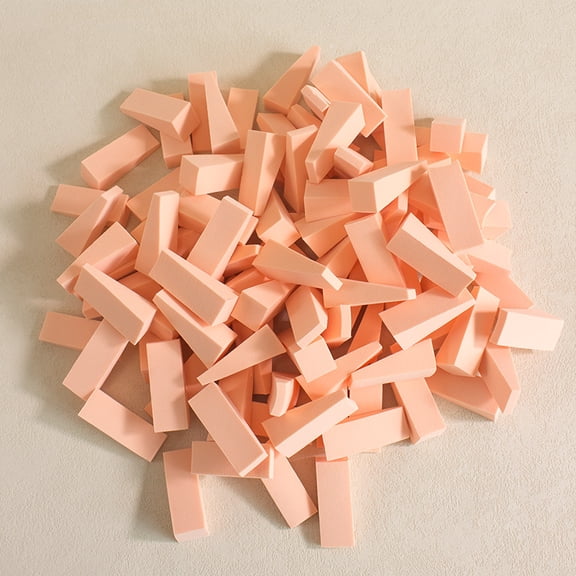 XmhyTop-A 100 Pcs Mini Triangle Makeup Sponges Soft Triangle Blending for Foundation, Powder, Concealer, Disposable Makeup Sponges,Beige