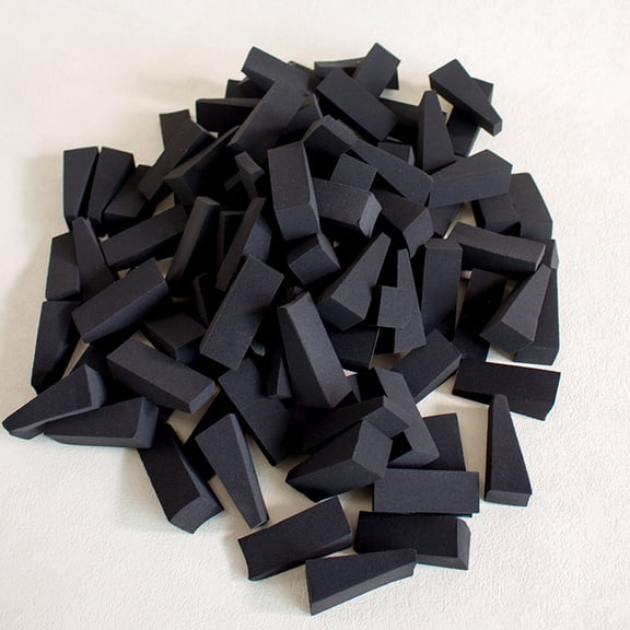 XmhyTop-A 100 Pcs Mini Triangle Makeup Sponges Soft Triangle Blending for Foundation, Powder, Concealer, Disposable Makeup Sponges,Black