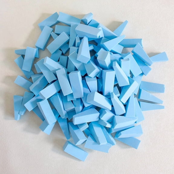 XmhyTop-A 100 Pcs Mini Triangle Makeup Sponges Soft Triangle Blending for Foundation, Powder, Concealer, Disposable Makeup Sponges,Blue