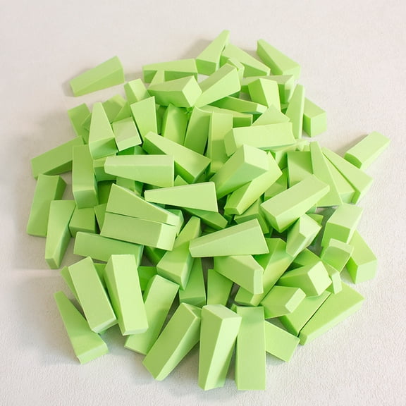 XmhyTop-A 100 Pcs Mini Triangle Makeup Sponges Soft Triangle Blending for Foundation, Powder, Concealer, Disposable Makeup Sponges,Green