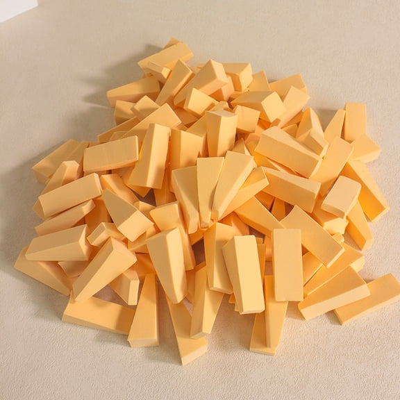 XmhyTop-A 100 Pcs Mini Triangle Makeup Sponges Soft Triangle Blending for Foundation, Powder, Concealer, Disposable Makeup Sponges,Light Orange