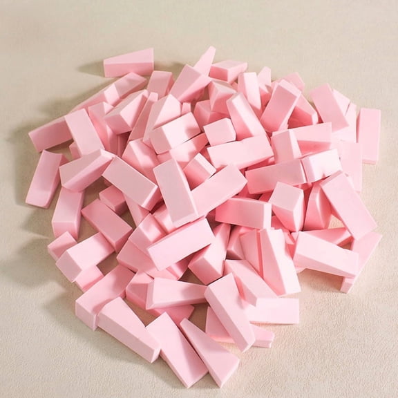 XmhyTop-A 100 Pcs Mini Triangle Makeup Sponges Soft Triangle Blending for Foundation, Powder, Concealer, Disposable Makeup Sponges,Light Pink