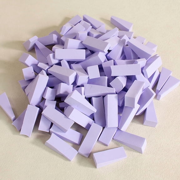 XmhyTop-A 100 Pcs Mini Triangle Makeup Sponges Soft Triangle Blending for Foundation, Powder, Concealer, Disposable Makeup Sponges,Light Purple