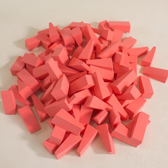 XmhyTop-A 100 Pcs Mini Triangle Makeup Sponges Soft Triangle Blending for Foundation, Powder, Concealer, Disposable Makeup Sponges,Light Red