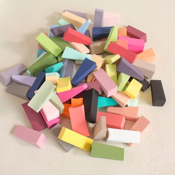 XmhyTop-A 100 Pcs Mini Triangle Makeup Sponges Soft Triangle Blending for Foundation, Powder, Concealer, Disposable Makeup Sponges,Multicolored