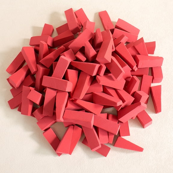XmhyTop-A 100 Pcs Mini Triangle Makeup Sponges Soft Triangle Blending for Foundation, Powder, Concealer, Disposable Makeup Sponges,Red