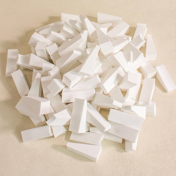 XmhyTop-A 100 Pcs Mini Triangle Makeup Sponges Soft Triangle Blending for Foundation, Powder, Concealer, Disposable Makeup Sponges,White