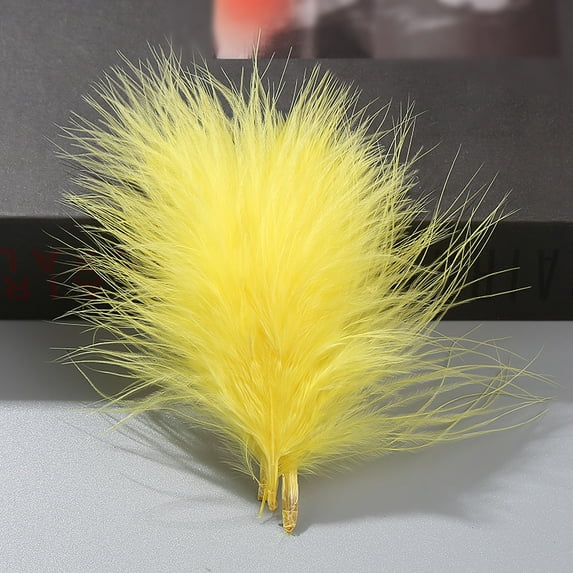 XmhyTop-A 100-Piece Loose Dyed Feathers Assortment 6-10cm Craft Feathers for DIY Projects, Party Wedding Decorations, Decorative Supplies,Yellow