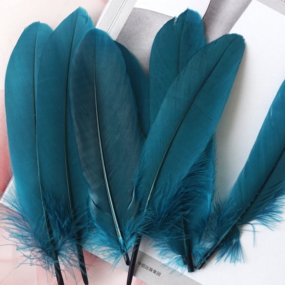 XmhyTop-A 100 Pieces Feathers Lightweight & Flexible, Perfect for Elegant Home Decor, Handmade Greeting Cards & Boho Accessories-B01 Blue