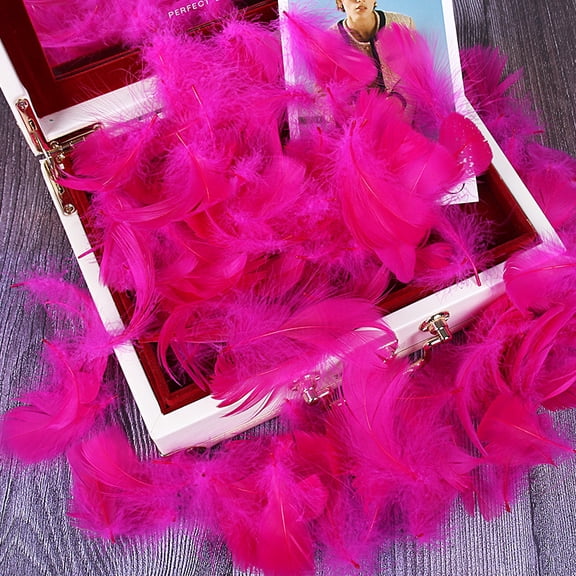 XmhyTop-A 100PCS Fake Goose Craft Feathers - Soft, Natural-Look Feathers for DIY Arts, Decor & Crafts-Dark Pink