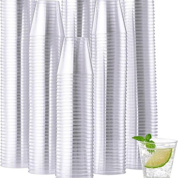 XmhyTop-A 100PCS Shot Glasses 1OZ Clear Small Plastic Cups, Disposable Mini Cups for Sampling/Jello Shots/Sauce,Transparent