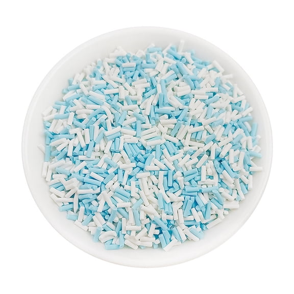 XmhyTop-A 100g Fake Candy Polymer Clay for Nail Art DIY, Craft for Phone Case Slime Decor, Mini Clay Slices,White Blue