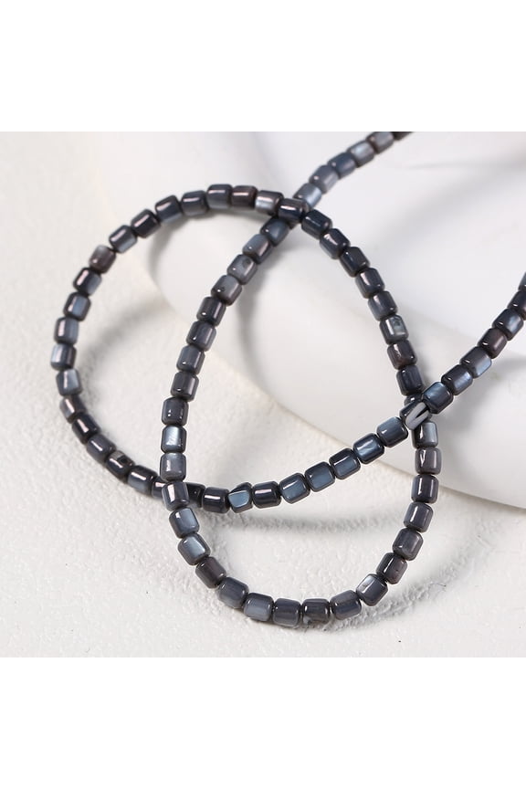 -A 100pcs Acrylic Cylinder Beads Loose Beads for Jewelry Making, DIY Bracelet Necklace Craft Beads,Black