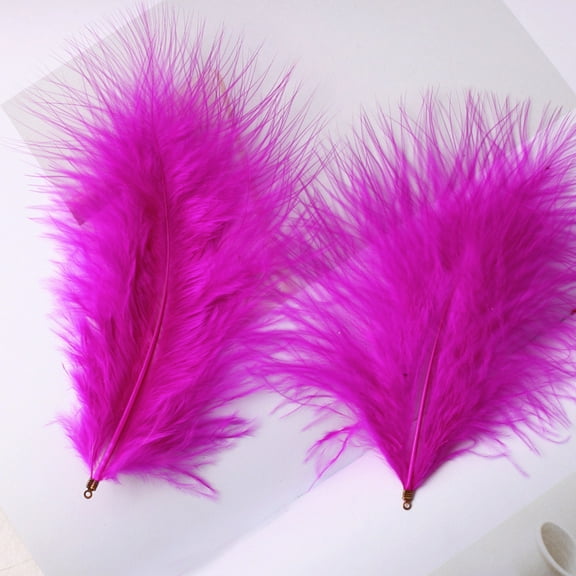XmhyTop-A 100pcs Fluffy Feathers 3.9-4.7inch for Craft Dream Catcher Decoration Natural Fluffy Feathers,Dark Pink