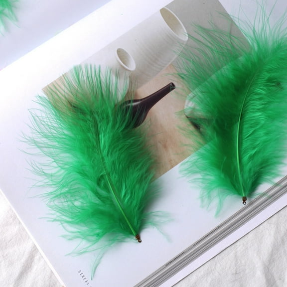 XmhyTop-A 100pcs Fluffy Feathers 3.9-4.7inch for Craft Dream Catcher Decoration Natural Fluffy Feathers,Green