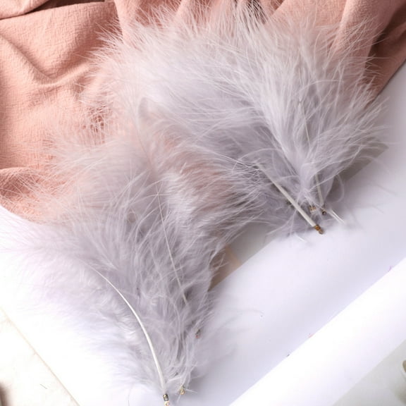 XmhyTop-A 100pcs Fluffy Feathers 3.9-4.7inch for Craft Dream Catcher Decoration Natural Fluffy Feathers,Grey