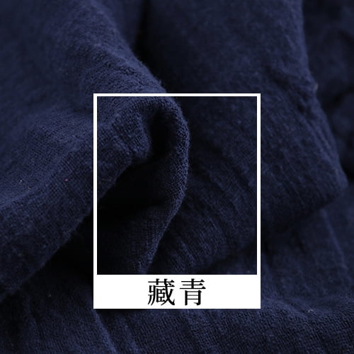 XmhyTop-A 100x130cm Linen Cotton Blend Fabric Piece for Clothing, Tablecloths & Embroidery, Natural Weave Sewing Material,1 Piece,Dark Blue A