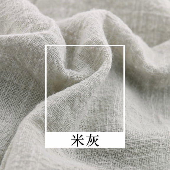 XmhyTop-A 100x130cm Linen Cotton Blend Fabric Piece for Clothing, Tablecloths & Embroidery, Natural Weave Sewing Material,1 Piece,Light Grey