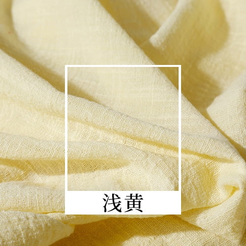 XmhyTop-A 100x130cm Linen Cotton Blend Fabric Piece for Clothing, Tablecloths & Embroidery, Natural Weave Sewing Material,1 Piece,Light Yellow