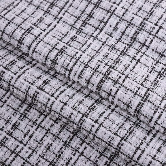 XmhyTop-A 100x148cm Tweed Fabric Heavy Duty Coarse Plaid Woven Fabric for DIY Sewing, Jackets, Skirts Quilting Projects,1 Piece,Grey