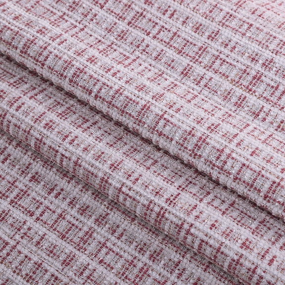 XmhyTop-A 100x148cm Tweed Fabric Heavy Duty Coarse Plaid Woven Fabric for DIY Sewing, Jackets, Skirts Quilting Projects,1 Piece,Pink Purple