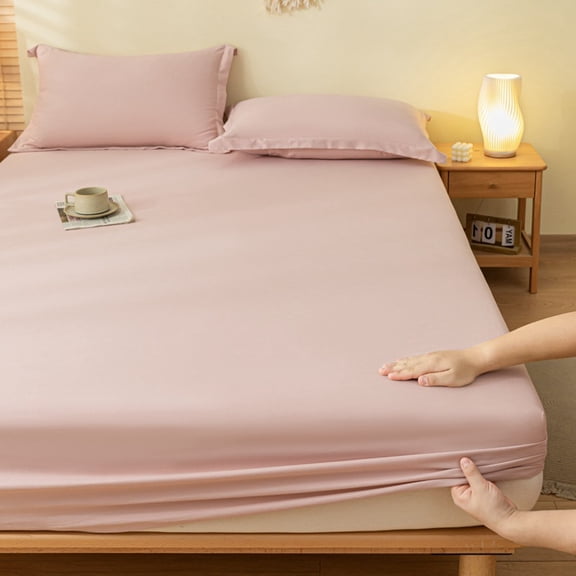 XmhyTop-A 120x200cm All Season Fitted Sheet Soft Polyester Bedspread Coverlet,Mattress Protector,Light Pink