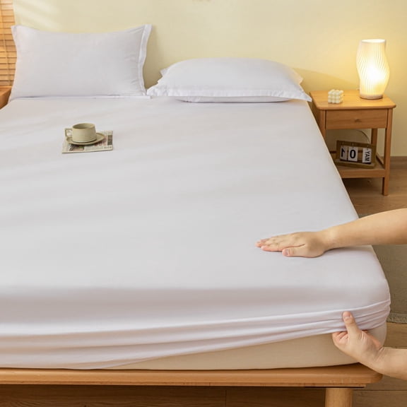 XmhyTop-A 120x200cm All Season Fitted Sheet Soft Polyester Bedspread Coverlet,Mattress Protector,White