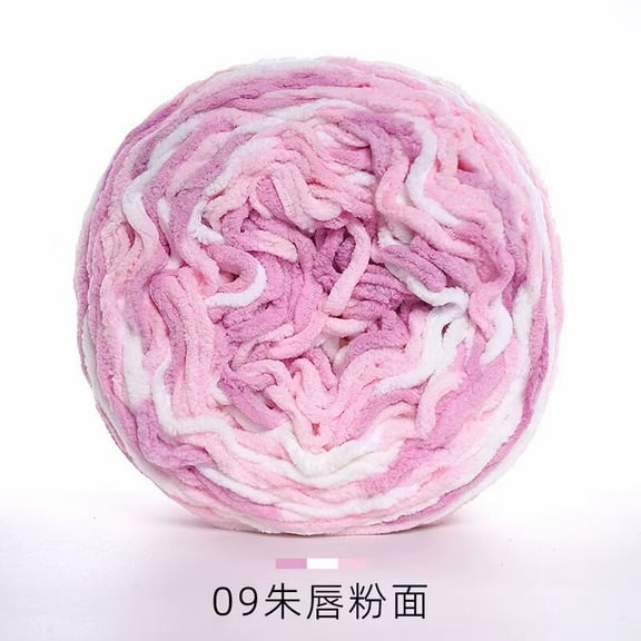 XmhyTop-A 190g Braided Rope Yarn Soft Colorful Braid Line Chunky Yarn for Blankets Slippers, Polyester Crochet Knitting DIY Craft Yarn,B09