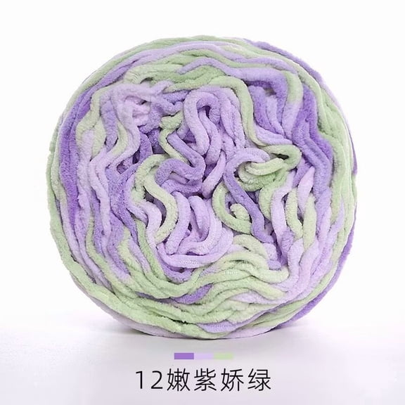 XmhyTop-A 190g Braided Rope Yarn Soft Colorful Braid Line Chunky Yarn for Blankets Slippers, Polyester Crochet Knitting DIY Craft Yarn,B12