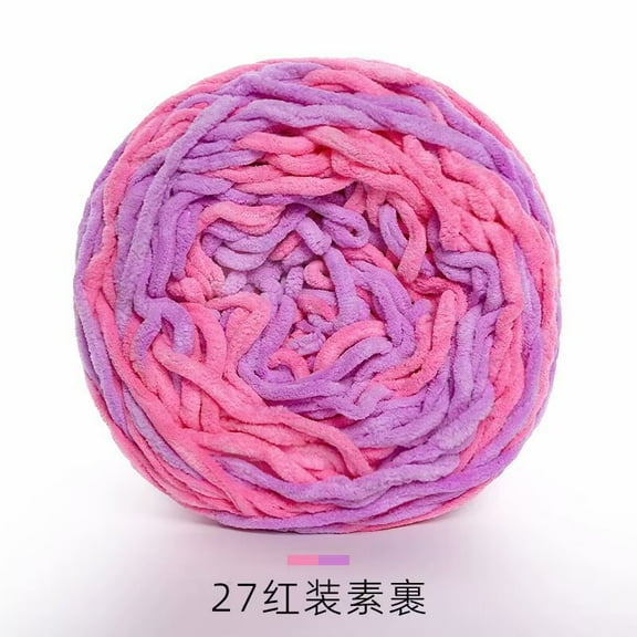XmhyTop-A 190g Braided Rope Yarn Soft Colorful Braid Line Chunky Yarn for Blankets Slippers, Polyester Crochet Knitting DIY Craft Yarn,B27